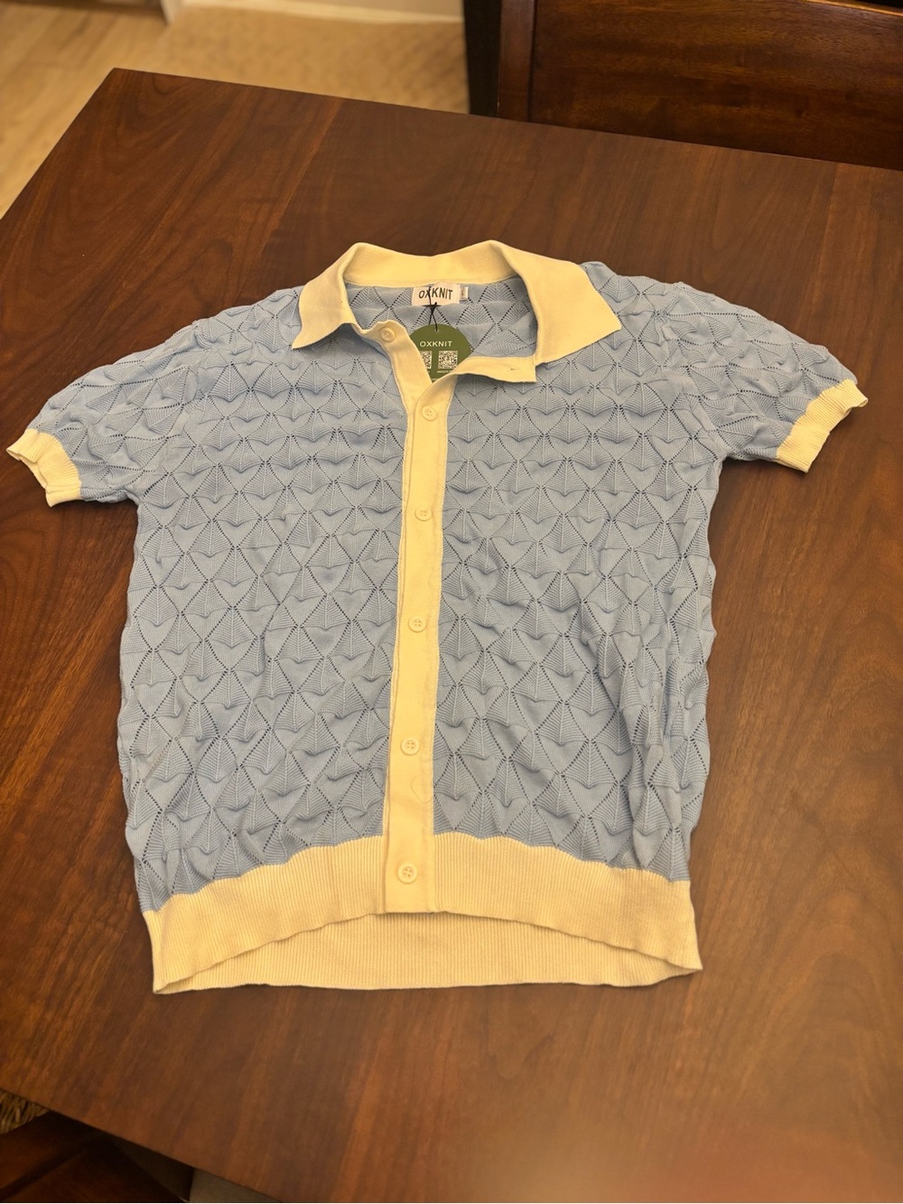 OXKNIT Retro Knit Polo Shirts Lot 2 Size L NWT 60s 70s Mod - Picture 4 of 7